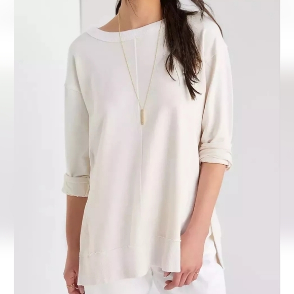 Anthropologie Tops - T.la Anthropologie Ribbed Trim Tunic Sweatshirt